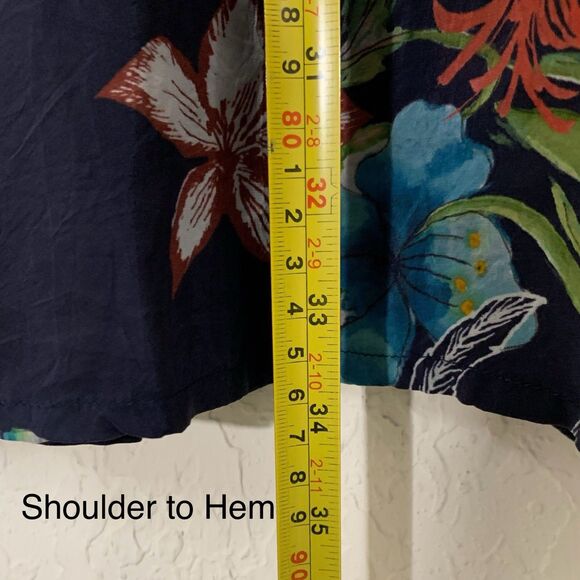 Johnny Was Elsarose Tunic Top XL Navy Embroidered Floral Colorful Festival Boho - Picture 10 of 13